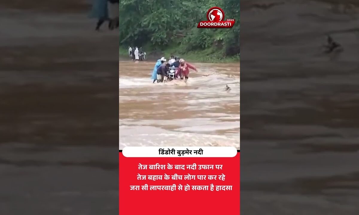 उफनती नदी में जान जोखिम में! डिंडोरी का वीडियो वायरल
