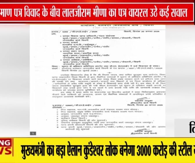 जाति प्रमाण पत्र विवाद में सहायक आयुक्त लालजीराम मीणा का पत्र | आरोपों पर बढ़ा विवाद