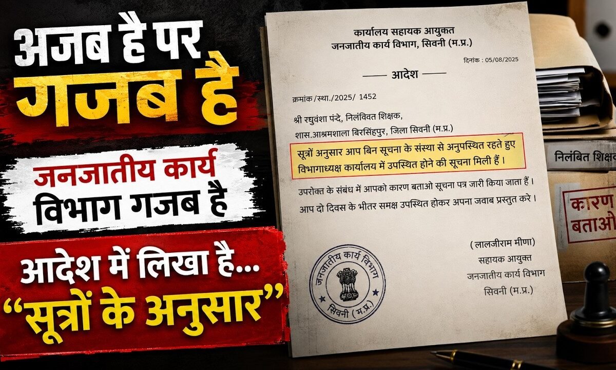 'सूत्रों के अनुसार' पर सरकारी आदेश! | सिवनी जनजातीय कार्य विभाग का पत्र चर्चा में