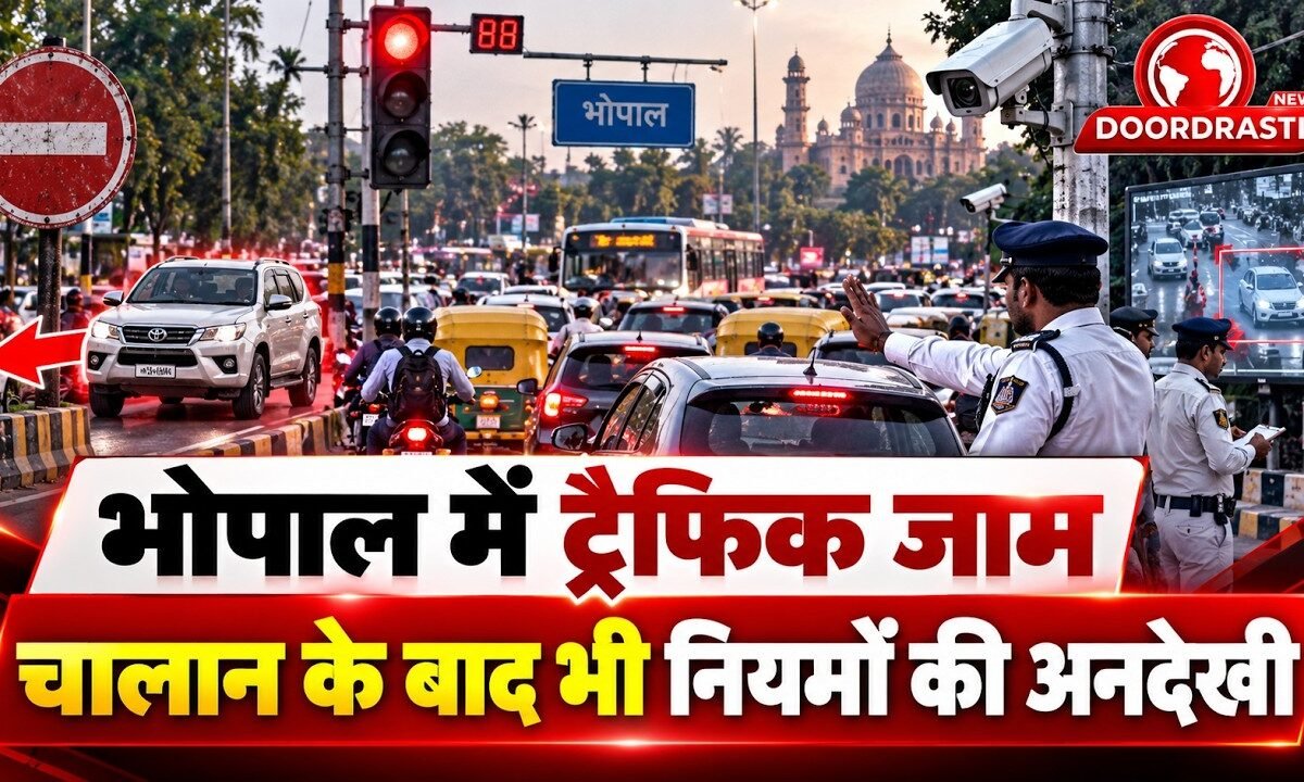 भोपाल में Red Light तोड़ने वालों पर सवाल, चालान के बाद भी जाम